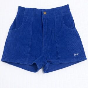 Hammies..High-Waist Cobalt Corduroy Shorts. Size 26. Like New.